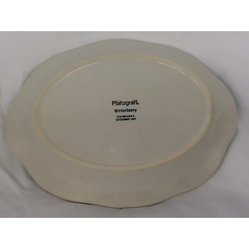 PFALTZGRAFF WINTERBERRY CERAMIC SANTA CLAUS SANTA PLATTER HAPPY HOLIDAYS